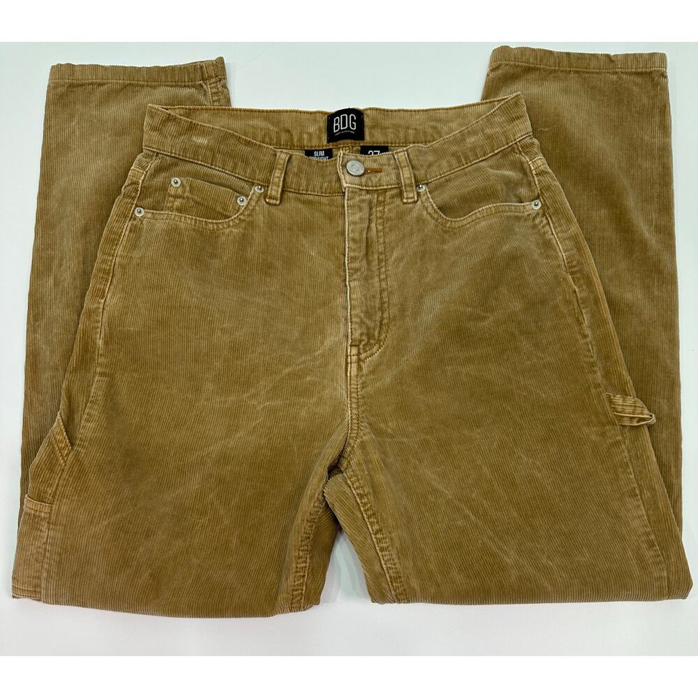 BDG Olive Green Corduroy Slim Straight Women’s Pants Size 27 - Picture 3 of 8